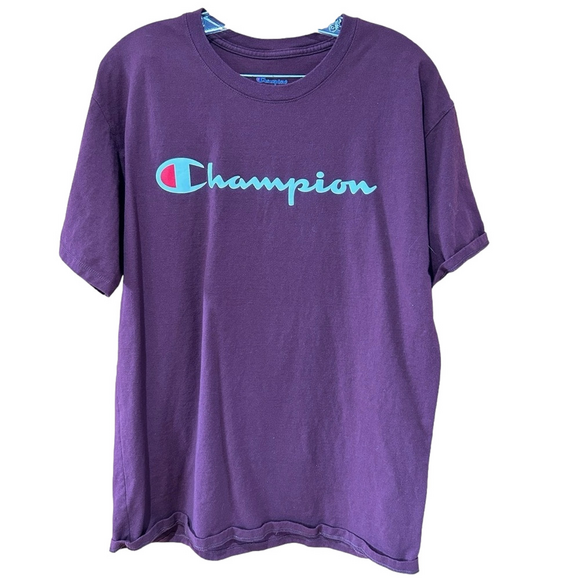 Champion Burgundy Short Sleeve Tee Shirt - Picture 1 of 4